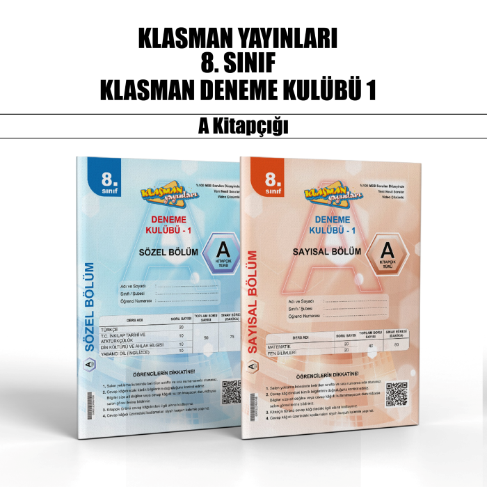 KLASMAN 08.SINIF DENEME KULÜBÜ SAY/SÖZ 1-A -25-26